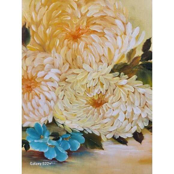 Original Floral Painting By Jody Rieke With Yellow & Blue Flowers On Canvas 20x1 - Picture 5 of 8